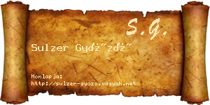 Sulzer Győző névjegykártya